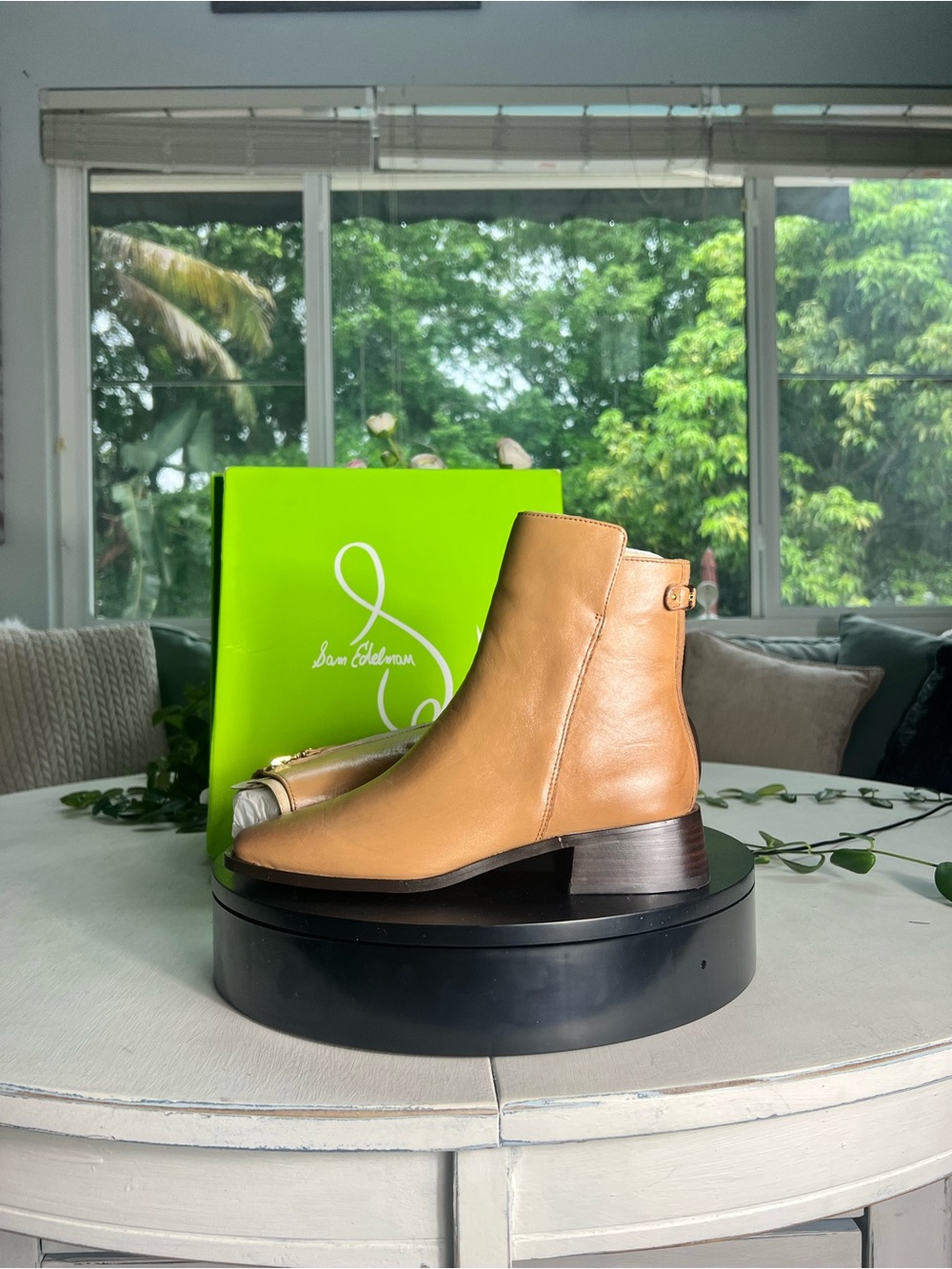 Sam Edelman Cognac Leather Ankle Booties